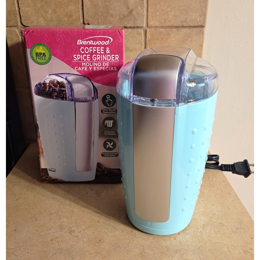 Brentwood CG-158BL Electric Coffee & Spice Grinder 4 oz 150W Blue Steel